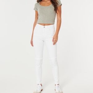 Hollister White Skinny Jeans High-Waisted Crisp